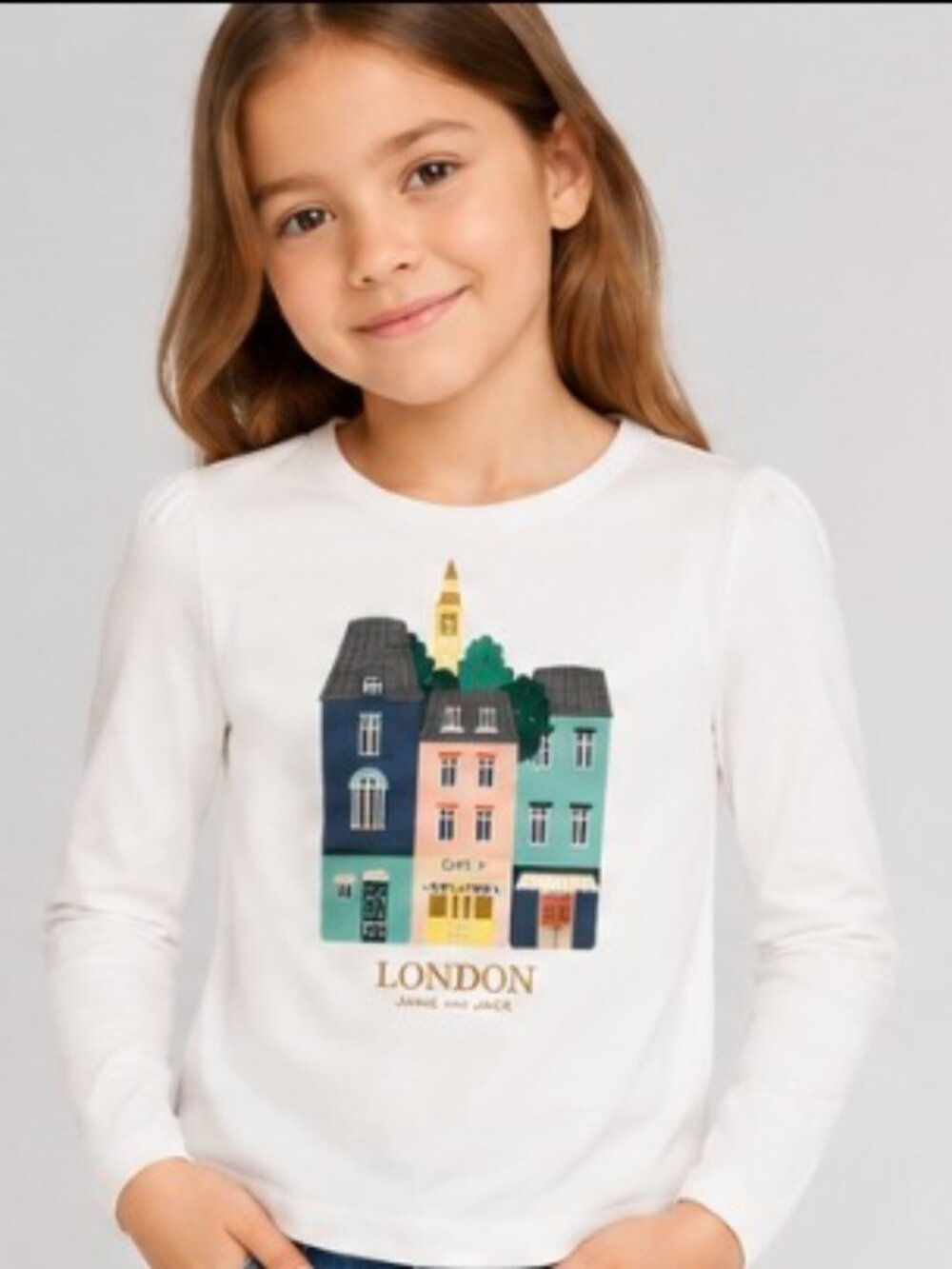 Janie and Jack Girls London Long Sleeve Tee